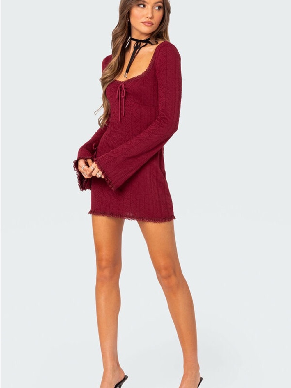 Edikted Bell Sleeve Mini Dress